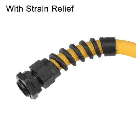 PG7 Cable Gland 3mm To 6.5mm Wire Hole Waterproof Nylon Joint With Adjustable Locknut And Strain Relief Black