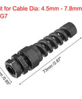 PG7 Cable Gland Waterproof IP68 Nylon Joint With Strain Relief, Adjustable Locknut For 4.5-7.8mm Wire Diameter, side view