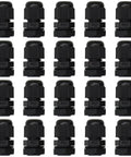 Heavy Duty PG7 Cable Glands Black Nylon Waterproof IP68 With Gaskets And Adjustable Locknut For 3.1 To 6.6mm Wires Pack Of 20