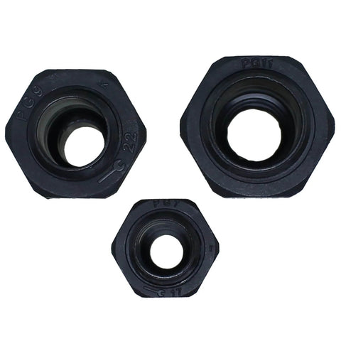 15Pcs Cable Gland Sealing Fittings Set For PG7 PG9 PG11 Plastic Cable Glands With Sealing Ring No Fuss Easy Plug In Tighten PP Plastic Conductor Protector Connector Kit For Electrical Enclosures And Outdoor Use