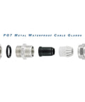 Pg7 Cable Gland Joints Six Pack Waterproof Tough As Nails Stainless Steel For 3 To 6.5 MM Cables exploded view