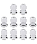 10-pack PG9 Cable Gland 2mm To 6mm Waterproof Nylon Joint With Washer And Adjustable Locknut White For Electrical Panels