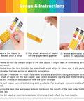 Usage instructions for 2 Pack pH Test Strips, showing step-by-step guide for testing liquid pH levels.