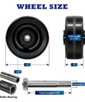 5x2 Phenolic Caster Wheels Set Of 4 For Trolleys Flatbeds And Trailers Heavy Duty 4000 Lb Capacity High Temperature Resistant