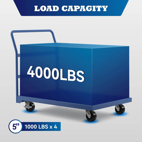 5x2 Phenolic Caster Wheels Set Of 4 for trolleys flatbeds and trailers heavy duty 4000 lb capacity in use on a cart