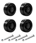 5x2 Phenolic Caster Wheels Set Of 4 For Trolleys Flatbeds And Trailers Heavy Duty 4000 Lb Capacity High Temperature Resistant