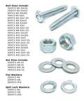 Phillips Pan Head Machine Screws Bolts Assortment Kit With Flat And Split Washers And Hex Nuts 3556 Pieces with detailed sizes