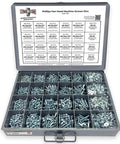 Phillips Pan Head Machine Screws Bolts Assortment Kit With Flat And Split Washers And Hex Nuts 3556 Pieces in steel tray