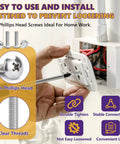 Installing 8-32 x 2 Machine Screws, 15 PCS Phillips Pan Head Electrical Outlet and Wall Plate Screws in a wall socket