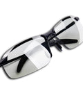 Photochromic Polarized Driving Sunglasses for Men Day and Night Vision with lightweight frame and adjustable tint lenses.