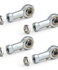 PHSB4 Rod End Bearings with 1/4 Inch Bore and 1/4-28 Right Hand Female Thread, Pre Lubricated Heim Joints with Jam Nuts for CNC, Hydraulic Cylinders, Automation, and Precision Motion Control, 4pcs Pack
