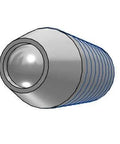 M6 13mm Length - Stainless Steel Miniature Spinning Ball Plunger Japan, side view with threaded body and rotating ball