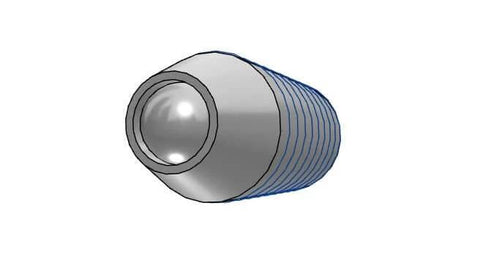 M8 15mm Length - Stainless Steel Miniature Spinning Ball Plunger Japan, side view showing threaded body and rotating ball detail.