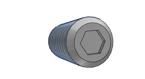 M16 25mm Length - Stainless Steel Miniature Spinning Ball Plunger Japan with hexagonal socket, end view