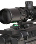 Low Profile Picatinny Bubble Level and Anti Cant Indicator for Long Range Shooting, 0.35 Inch Clearance, installed on rifle