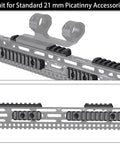 21mm Picatinny accessory rail with mounted optics on MLOCK system, related to 16 Pack M5 T Nut Screws Replacement Set For MLOCK Rail Mounts