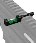 Image of One Slot Picatinny Rail Level Bubble for cant correction installed on a rail, showing its compact size and tactical use.