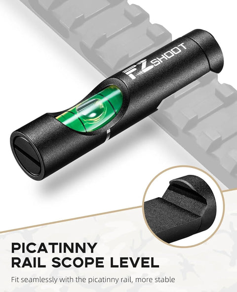 Scope Leveling Kit With Bubble Level And Universal Magnetic Scope Mount For Rifles EZshoot shown on Picatinny rail