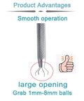 Piercing Jewelry Ball Grabber Tool For 16G Piercings With Screw On Replacement Balls Kit showing smooth operation and large opening