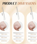 Dimensions of Piercing Taper Ball Grabber Kit Pro Grade For Easy Jewelry Swaps Stainless Steel 14G 16G 18G 20G displayed