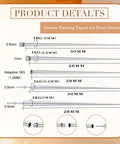 Diagram showing Piercing Taper Grabber Reacher Tool Set sizes for flat back earring insertion, 16G and 18G threadless stainless steel.