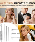 Piercing Taper Ball Grabber Kit Pro Grade For Easy Jewelry Swaps Stainless Steel 14G 16G 18G 20G display and usage