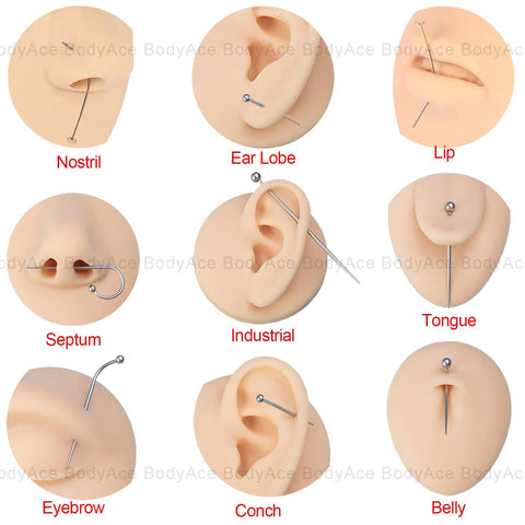 Piercing Tapers Set 14G 16G 18G 20G Stainless Steel Threadless Insertion Pin Screws for Ear Nose Navel Lip Eyebrow