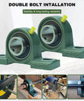 2 Pack UCP205-16 Pillow Block Mounted Ball Bearing - 1" Bore - Solid Cast Iron Base - Self Aligning in industrial use