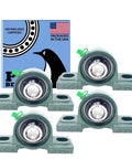 Self Aligning Pillow Block Bearing Set 4 Pack UCP20412 Chrome Steel Three Quarter Inch Bore for Industrial Equipment and Conveyors
