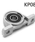 Pillow Block Bearing KP08 Self Aligning Aluminum 8mm Bore Flange Mounted Bearing Pack Of 4 For Machines, close-up view.