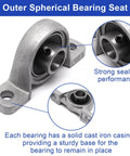 Four Pack KP08 Self Aligning Pillow Block Bearings 8mm Inner Diameter Mounted Flange Bearings Zinc Alloy Steel Vertical Mount