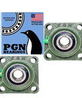 Pillow Block Bearing Pack Of 2 UCF204-12 with three quarters inch bore, chrome steel, square flange, self-aligning bearings ISO certified