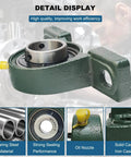 Close-up of 4 Pack UCP205-16 Pillow Block Mounted Ball Bearing - 1" Bore - Solid Cast Iron Base - Self Aligning, with detail display.