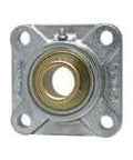 Front view of 3/4 in Wide Set Screw 4-Bolt Pillow Block Housing Zinc Plated Nickel Finish for 3/4-inch Shaft Single Unit