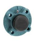 Piloted iron flange bearing housing with closed cover, 12mm set-screw pilot for shafts, single unit, S-S Lok locking, side view