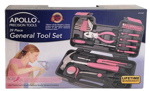 39 Piece General Household Tool Set In A Sturdy Toolbox Case For Everyday Home Repairs, DIY Projects, And Crafts, This Must Have Kit Includes Hammer Pliers Utility Knife Tape Measure Scissors Precision Screwdrivers Bits Bit Driver And More