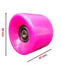 Pink 60mm skateboard wheel with bearings, set of 4, 92a hardness, ideal for street and park, durable, great grip, smooth roll.