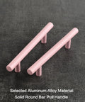 5 Pack Modern Pink T Bar Cabinet Handles For Dressers And Cabinets Center To Center 3 3 Quarters Inch, 5.9 Inch Length
