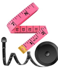 2 Pack Tape Measure Measuring Tape for Body Fabric Sewing Tailor Cloth Knitting Vinyl Home Craft Measurements, 60-Inch Soft Pink & Black