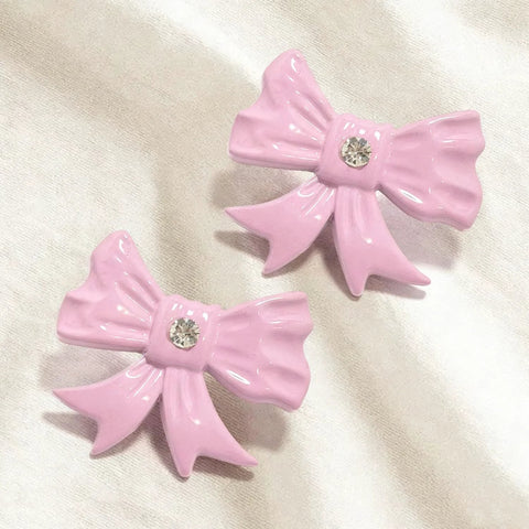 Pink Bow Cabinet Knobs Set 12 Pieces Zinc Alloy Single Hole Drawer Knobs For Cabinets and Dresser Pulls