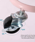 Close-up of wheel from Pink 3 Tier Utility Rolling Cart On Wheels For Kitchen Office Home And Garden Elitehouse Metal Storage Cart