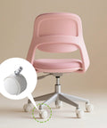 Pink office chair with Five Sets 2 Inch 360 Degree Swivel Nylon White Desk Chair Casters Replacement Wheels With Threaded Stem And Nuts Universal