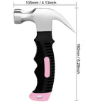 Pink 8 Oz Claw Hammer For Picture Hanging And Drywall Anchors With Shock Absorbing Non Slip Handle Lightweight Compact Design Ideal For Kids And Women Magnetic Nail Starter High Carbon Steel For Quick Diy Wall Fixes