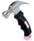 Pink 8 Oz Claw Hammer For Picture Hanging And Drywall Anchors With Shock Absorbing Non Slip Handle Lightweight Compact Design Ideal For Kids And Women