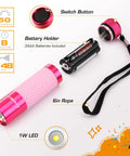 Three Pack Glow In The Dark Aluminum Mini Flashlights With Nine AAA Batteries Included For Camping Hiking Outdoor Emergencies