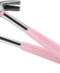 Lightweight 8oz hammer set with a small claw hammer and 25 mm rubber mallet in pink, perfect for light carpentry, crafts, and home repairs