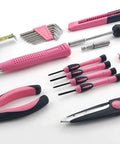 Pink 39 Piece General Household Tool Set in a Sturdy Toolbox Case for Everyday Home Repairs, DIY Projects, and Crafts