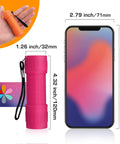 9-LED Flashlight 6-Pack With Lanyards In Assorted Colors, Includes 18 AAA Batteries next to smartphone for size reference