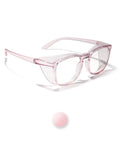 Oversize Anti Fog Safety Glasses For Nurses Z87.1 Certified UV Protection Pink with side shields and large lens