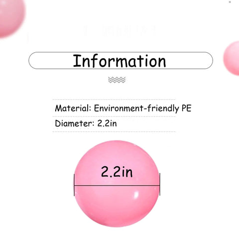 2.2 inch pink plastic ball pit ball, material PE, part of 200 Count Plastic Soft Plastic Ball Pits Balls Colorful Play Pits Balls for Pet Dogs Ball Pits 2.2" Large Phthalate Free Bpa Free Balls for Toddlers 1-3 Baby Kids